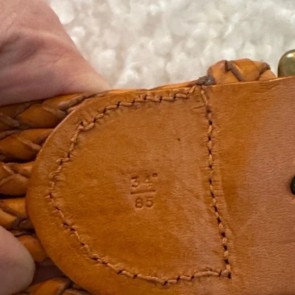 Polo by Ralph Lauren Women's Brown Braided Leather Belt - Picture 3 of 4